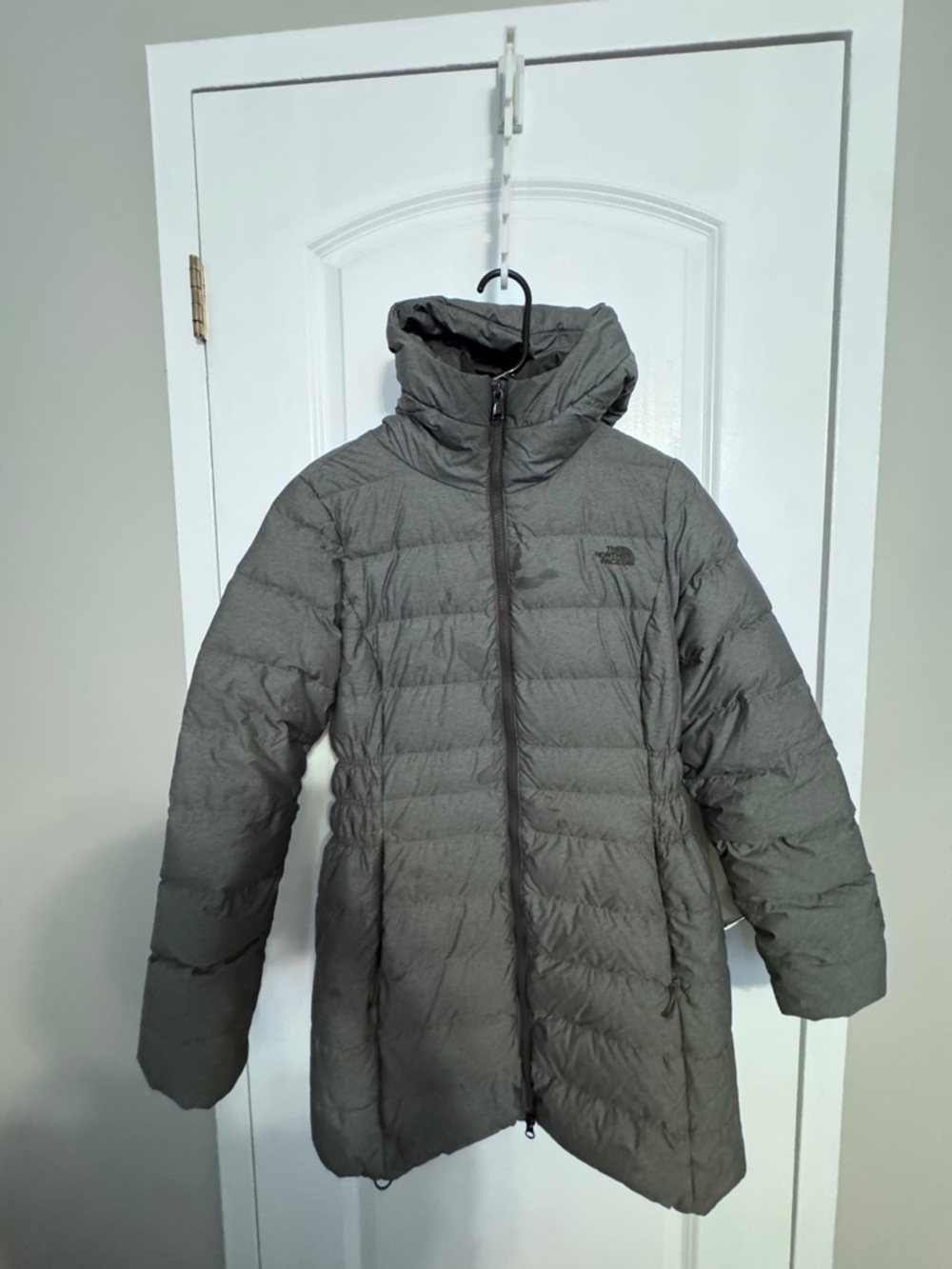 The North Face Women's Gray Hooded Puffer Jacket